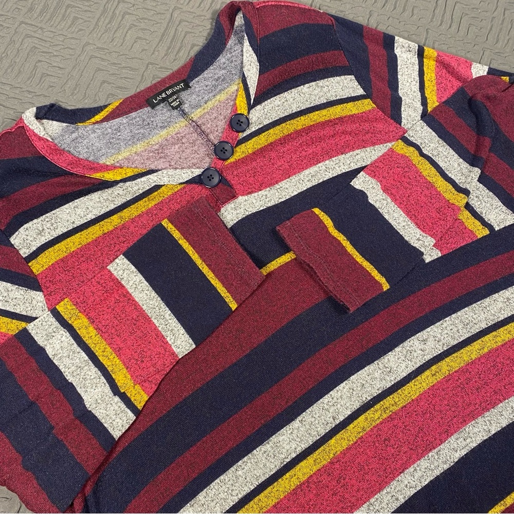 Lane Bryant Plus Size 22/24 Striped Hacci Knit Top VGW EUC